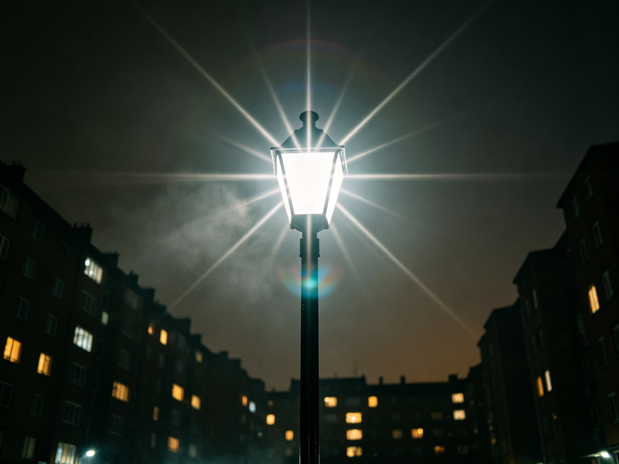 小光圈下的路灯星芒